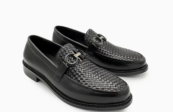 Ferragamo Black Loafers Ferragamo Moccasins Men Italian Black Leather Shoes Luxury Men’s Moccasins