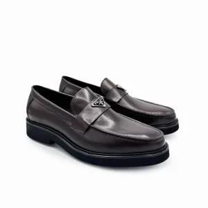 Prada Leather Shoes Men Prada Formal Loafers Italian Designer Loafers Brown Luxury Men’s Shoes