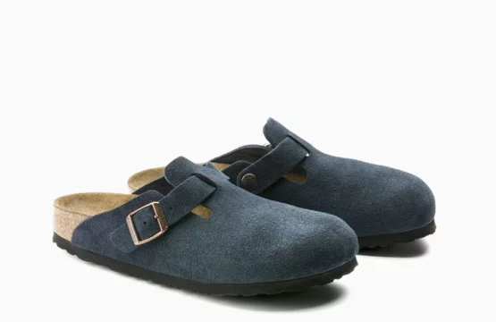 Birkenstock Boston Blue Boston Suede Zinfandel Blue Women’s Boston Suede Leather Birkenstock Blue Clogs Boston Clog Premium Suede