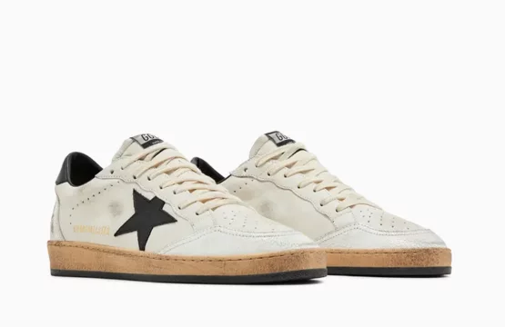 Golden Goose Ball Star Sneakers Golden Goose White Black Shoes Ball Star Leather Sneakers Golden Goose Vintage Basketball Designer Lifestyle Sneakers