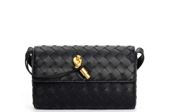 Bottega Lock Classic Cross body Hardware Mini Black Venet Bag