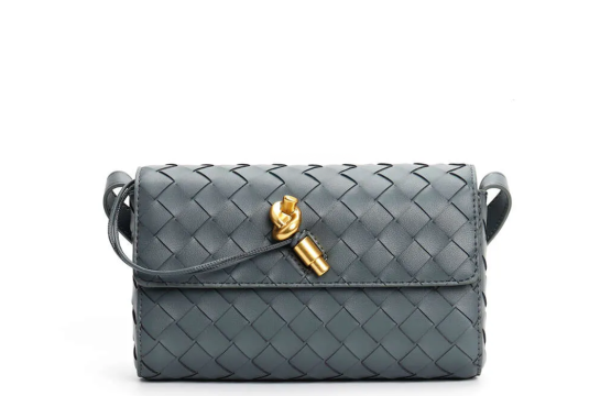 Bottega Lock Classic Cross body Hardware Mini Grey Venet Bag
