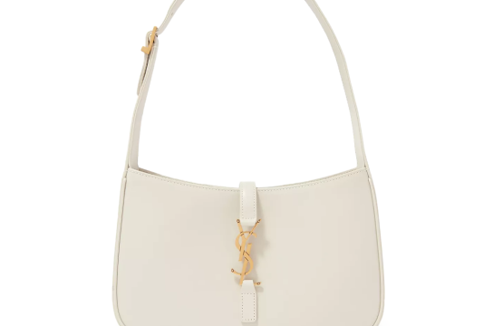 Saint Laurent White Hobo Bag in Smooth Leather