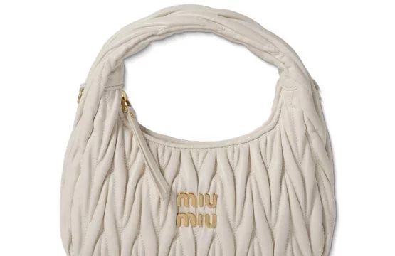 Miu Miu Wander Matel Medium Beige Handbag