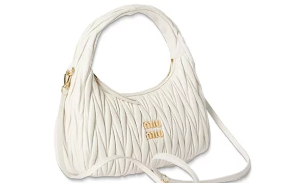 Miu Miu Wander Matel Medium White Handbag