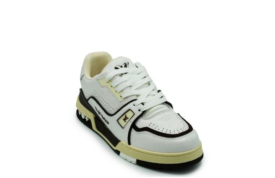 Louis Vuitton Trainer Sneakers LV White Black Sneakers Louis Vuitton Mocha Sneakers Luxury Designer Trainers Louis Vuitton Streetwear Shoes