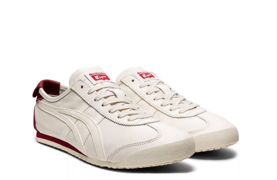 Onitsuka Tiger Mexico 66 in White and Burgundy Onitsuka Tiger Mexico 66 Jordan Asics Mexico 66 sneakers Onitsuka White Burgundy shoes Onitsuka Tiger men’s sneakers Onitsuka heritage footwear