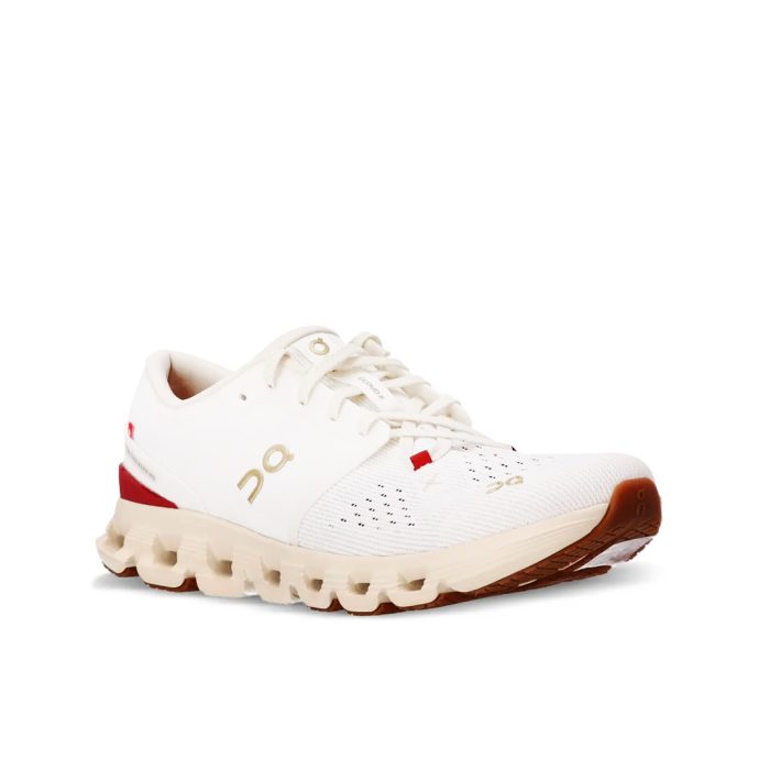 On Running White and Red Cloud X4 Men’s Running Shoes On Performance Sneakers On Cloud Training Shoes