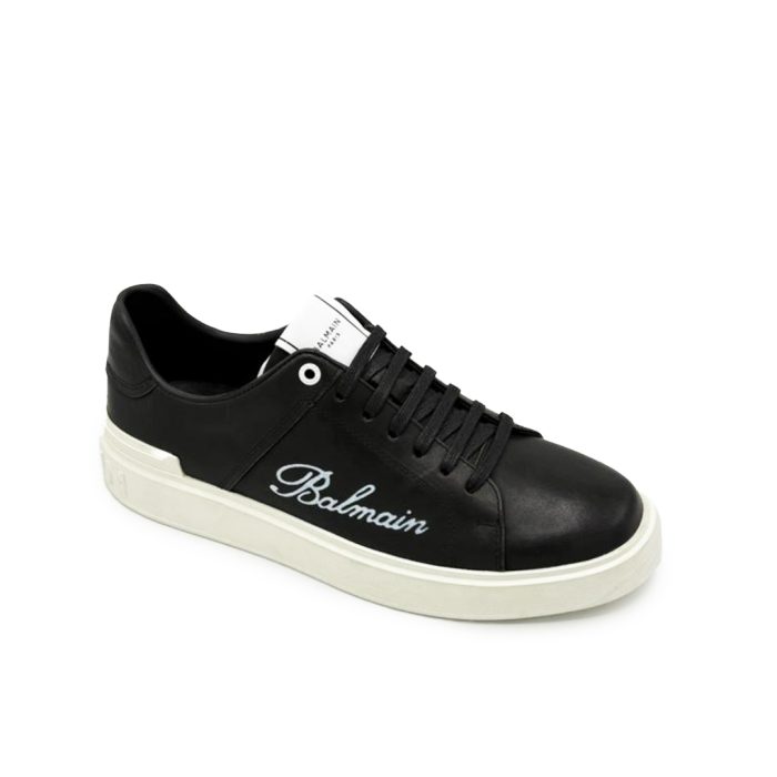 Balmain B-Court Black Balmain Leather Sneakers Balmain Men’s Sneakers Balmain Black Luxury Shoes