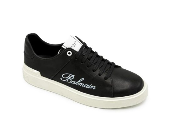 Balmain B-Court Black Balmain Leather Sneakers Balmain Men’s Sneakers Balmain Black Luxury Shoes