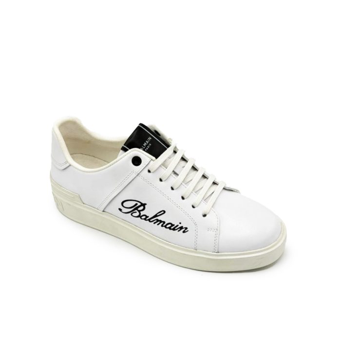 Balmain B-Court White Balmain Leather Sneakers Balmain White Shoes Men Designer White Leather Sneakers