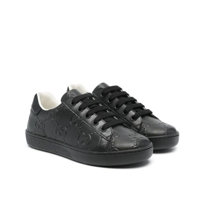 Gucci GG Embossed Shoes Gucci Leather Sneakers Black Gucci Men’s Luxury Sneakers