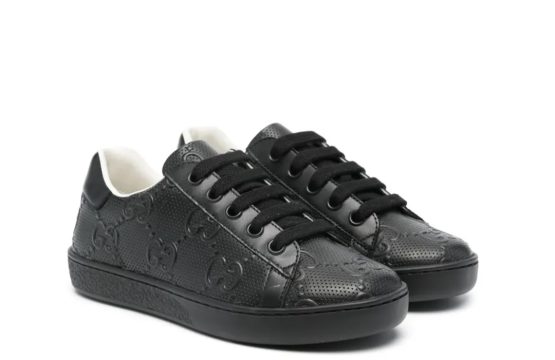 Gucci GG Embossed Shoes Gucci Leather Sneakers Black Gucci Men’s Luxury Sneakers