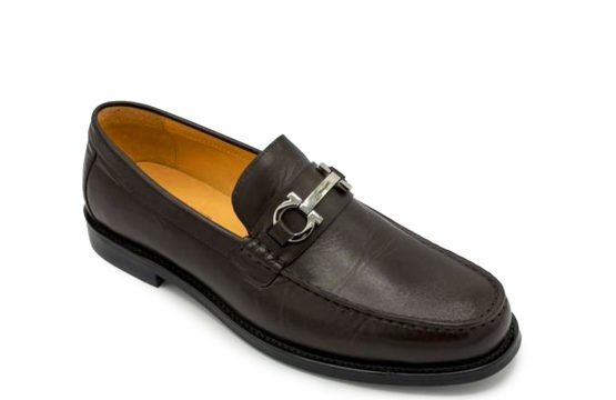 Ferragamo Men’s Loafers Italian Leather Loafers Ferragamo Brown Shoes Luxury Men’s Loafers
