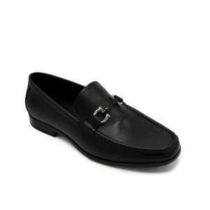 Ferragamo Black Loafers Ferragamo Silver Hardware Loafers Men’s Ferragamo Dress Shoes Luxury Italian Leather Loafers Ferragamo Formal Shoes