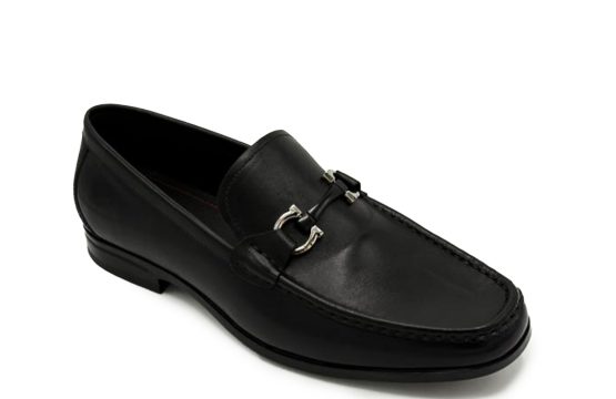 Ferragamo Black Loafers Ferragamo Silver Hardware Loafers Men’s Ferragamo Dress Shoes Luxury Italian Leather Loafers Ferragamo Formal Shoes