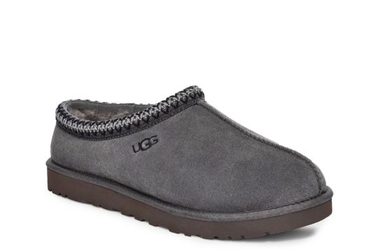 UGG Dark Grey Slippers UGG Indoor Outdoor Slipper Tasman Wool Lined Slipper UGG Grey Suede Shoes