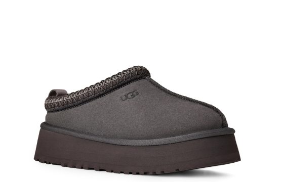 UGG Dark Grey Slippers UGG Indoor Outdoor Slipper Tasman Wool Lined Slipper UGG Grey Suede Shoes